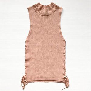Side Lace-Up Ribbed Tank - NWOT